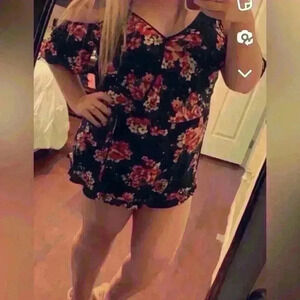 Spaghetti strap shorts romper